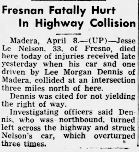 Clipping from The Hanford Sentinel